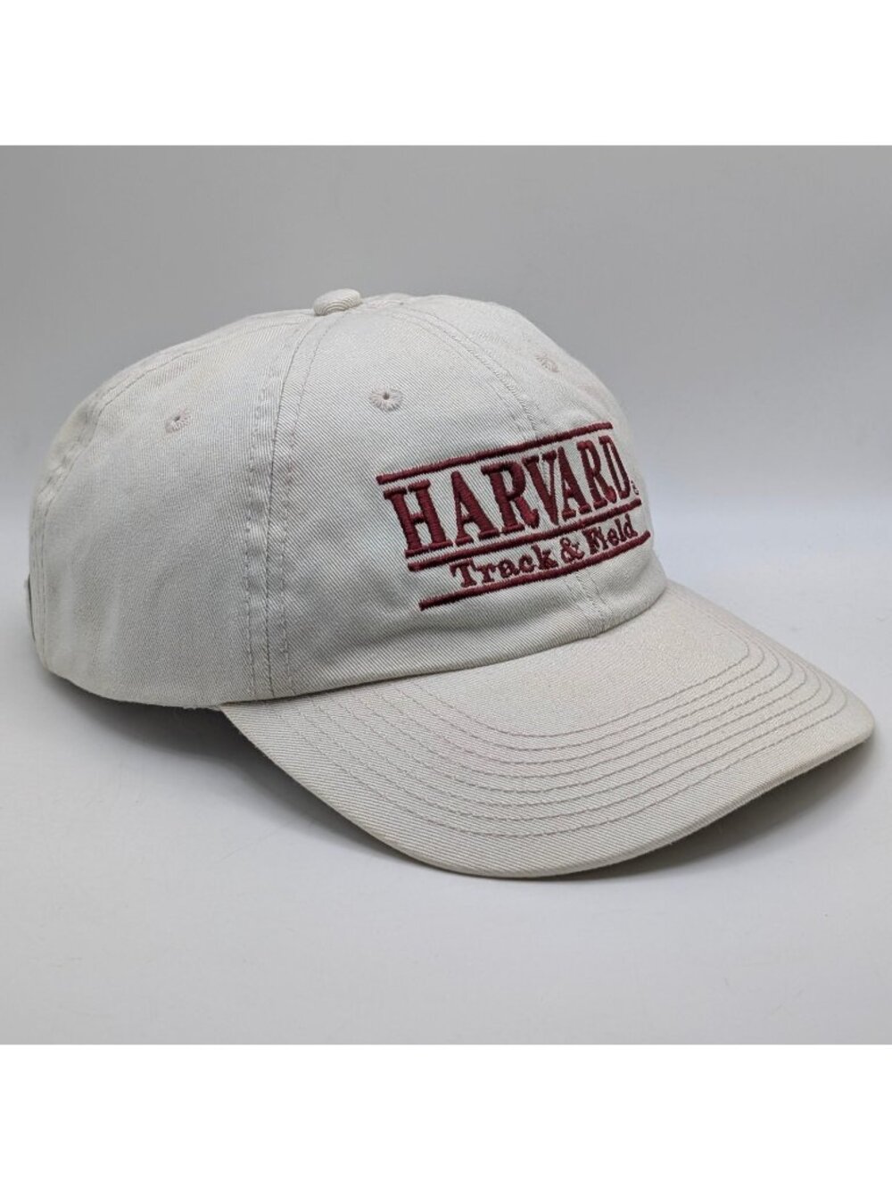 Harvard Track & Field The Game Hat Adjustable Strap Back White Vintage Retro Cap